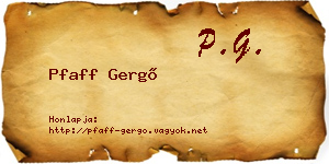 Pfaff Gergő névjegykártya